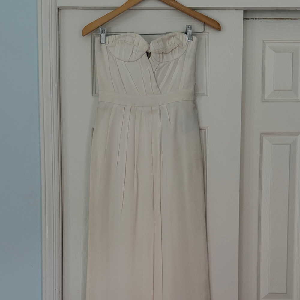 Burberry White Full Length Gown (Bridal) Strapless or Optional Straps
